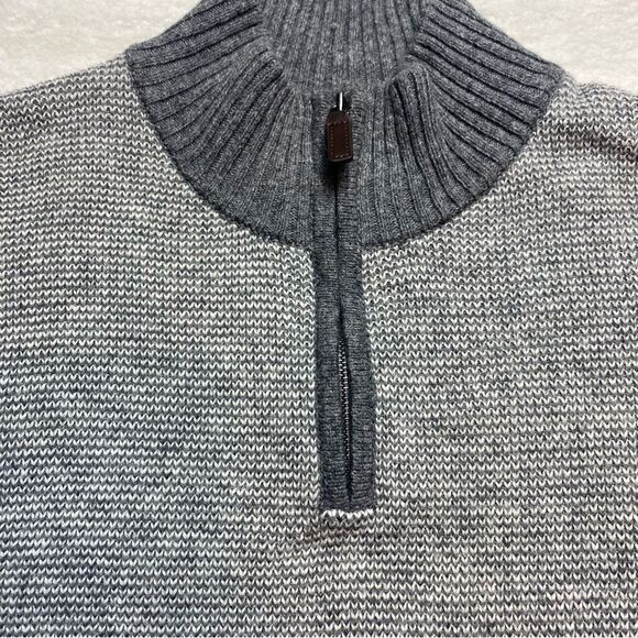 Mark Law 1/4 Zip Gray Tone Knit Sweater Size Large - Picture 4 of 8